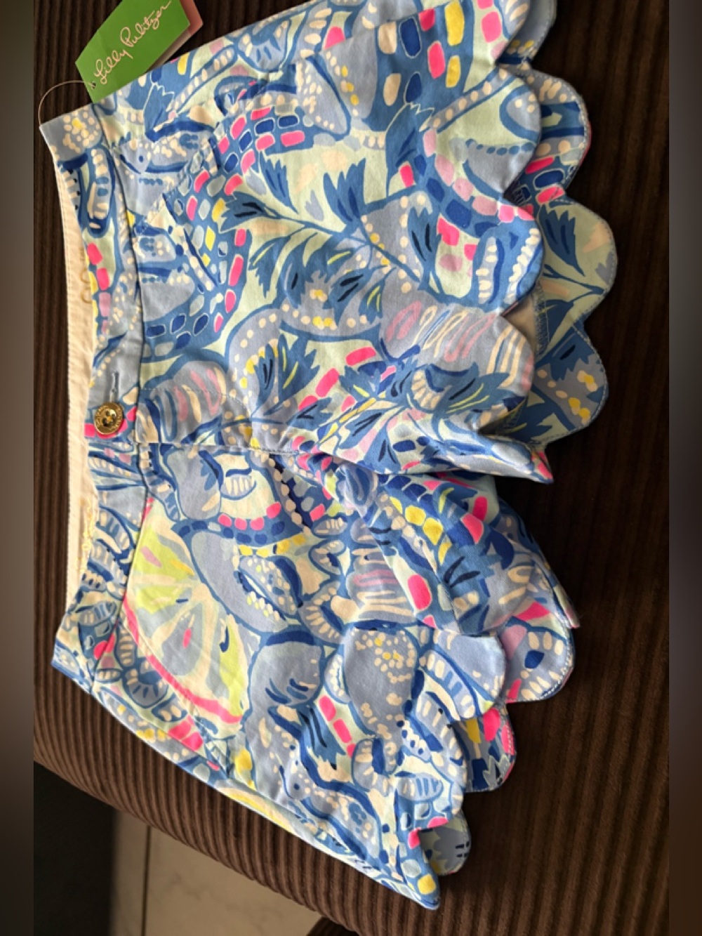 Lilly Pulitzer Buttercup Stretch Scallop Hem Shorts Nwt Size 00